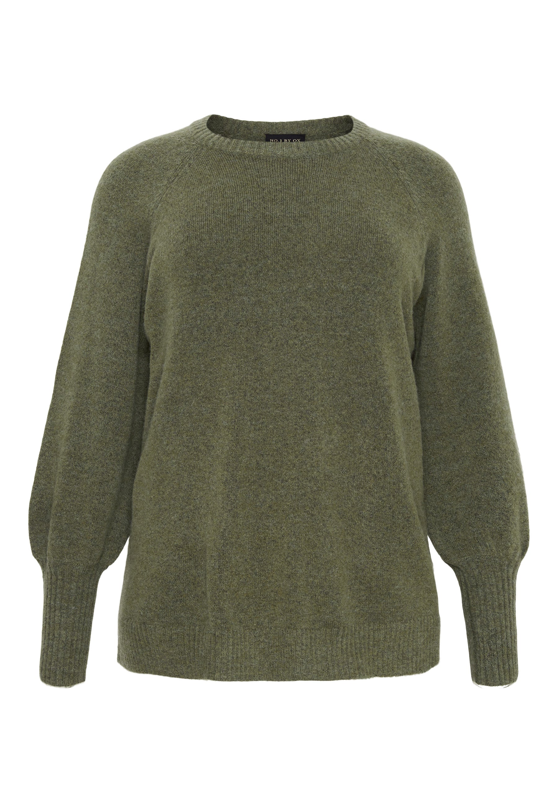 NO. 1 BY OX Strikket sweater med ballonærmer Sweaters Grøn